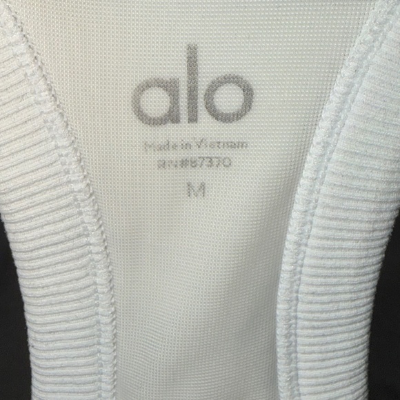 ALO Yoga Ribbed Racerback Tank Top, M, White - Picture 3 of 3